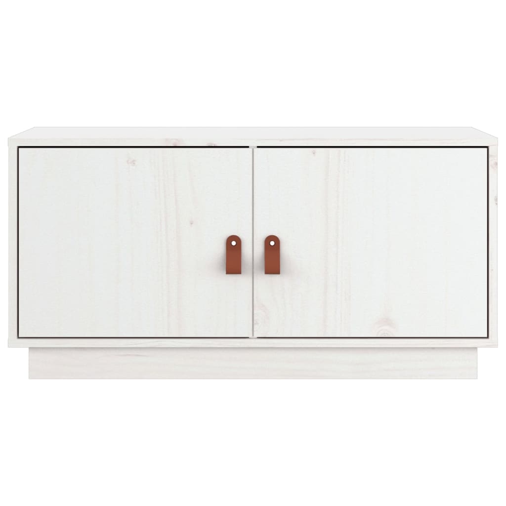 TV-Schrank Weiß 80x34x40 cm Massivholz Kiefer