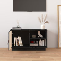 Thumbnail for TV-Schrank Schwarz 70x34x40 cm Massivholz Kiefer