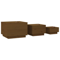 Thumbnail for Aufbewahrungsboxen mit Deckeln 3 Stk. Braun Massivholz Kiefer