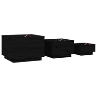 Thumbnail for Aufbewahrungsboxen mit Deckeln 3 Stk. Schwarz Massivholz Kiefer