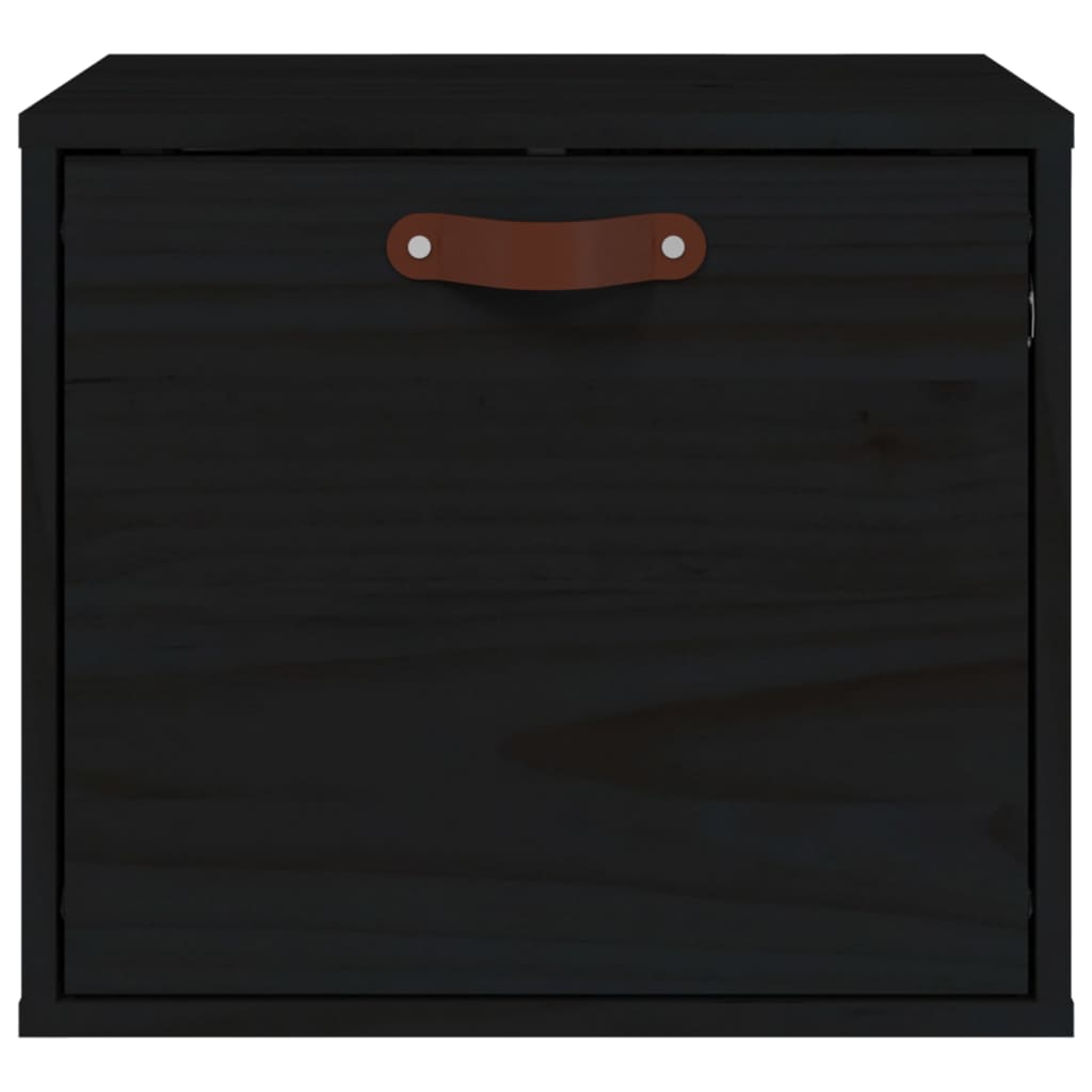 Wandschrank Schwarz 40x30x35 cm Massivholz Kiefer