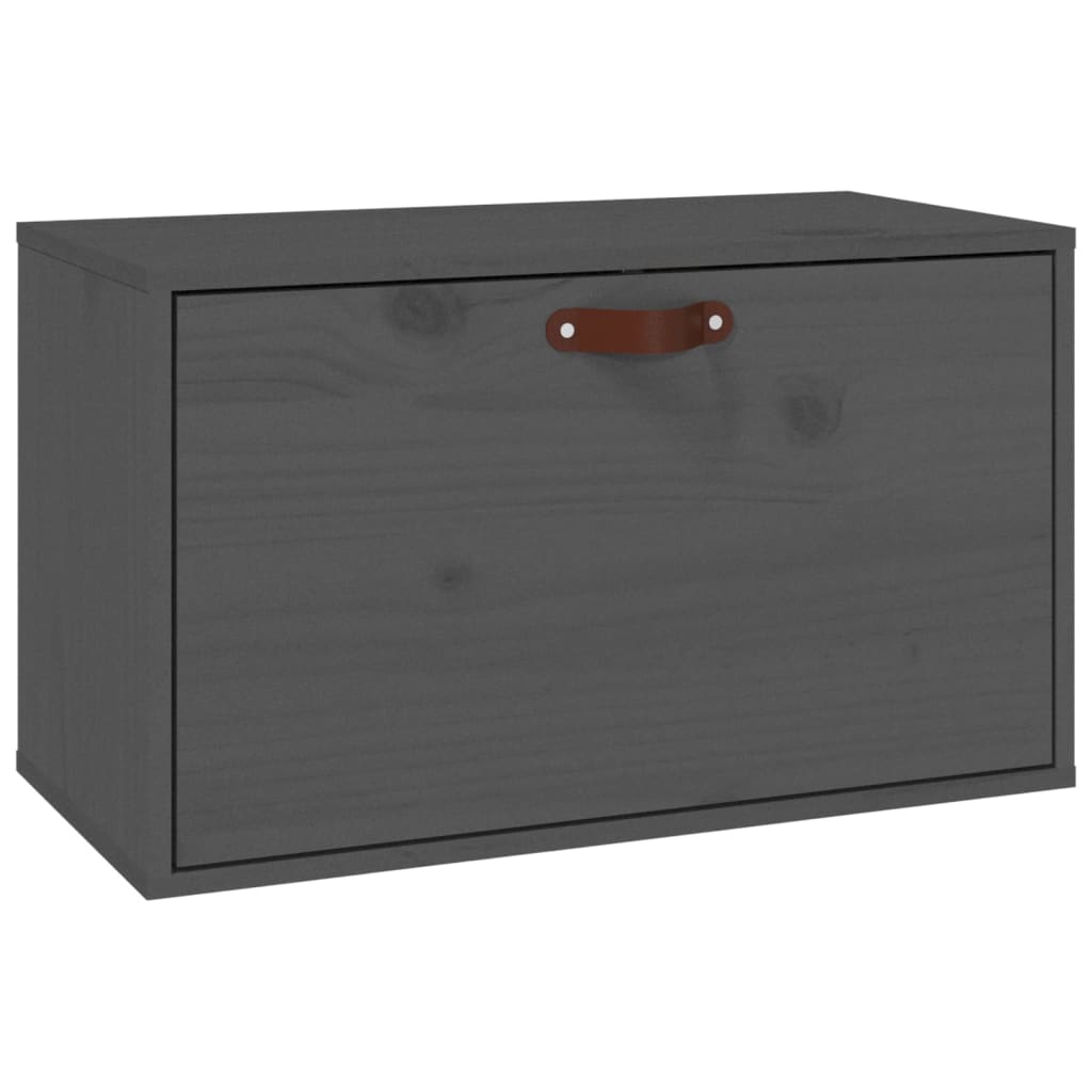 Wandschrank Grau 60x30x35 cm Massivholz Kiefer