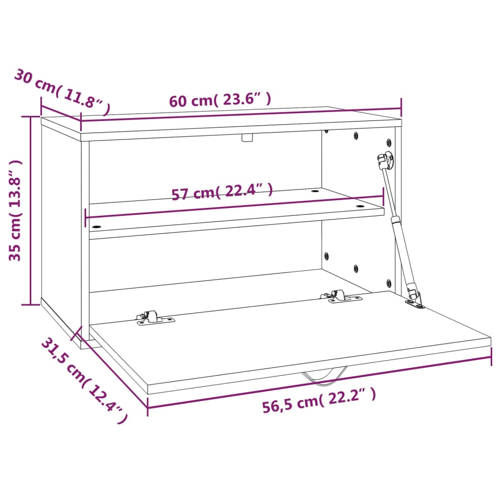 Wandschrank Honigbraun 60x30x35 cm Massivholz Kiefer