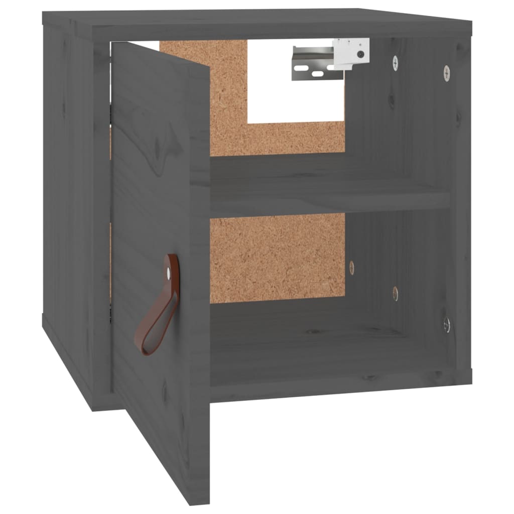 Wandschrank Grau 31,5x30x30 cm Massivholz Kiefer