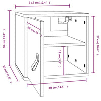 Thumbnail for Wandschrank Grau 31,5x30x30 cm Massivholz Kiefer