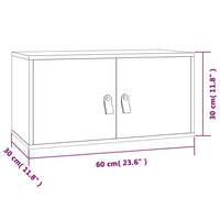 Thumbnail for Wandschrank Weiß 60x30x30 cm Massivholz Kiefer