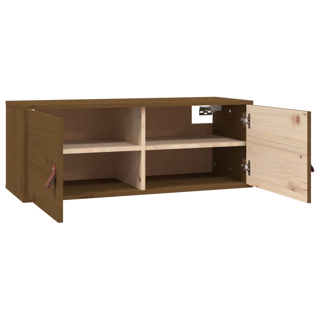 Wandschrank Honigbraun 80x30x30 cm Massivholz Kiefer