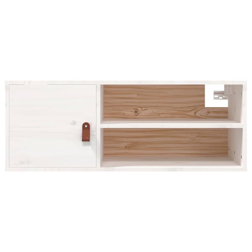 Wandschrank Weiß 80x30x30 cm Massivholz Kiefer