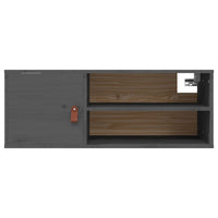 Thumbnail for Wandschrank Grau 80x30x30 cm Massivholz Kiefer