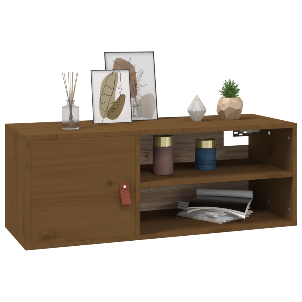 Wandschrank Honigbraun 80x30x30 cm Massivholz Kiefer