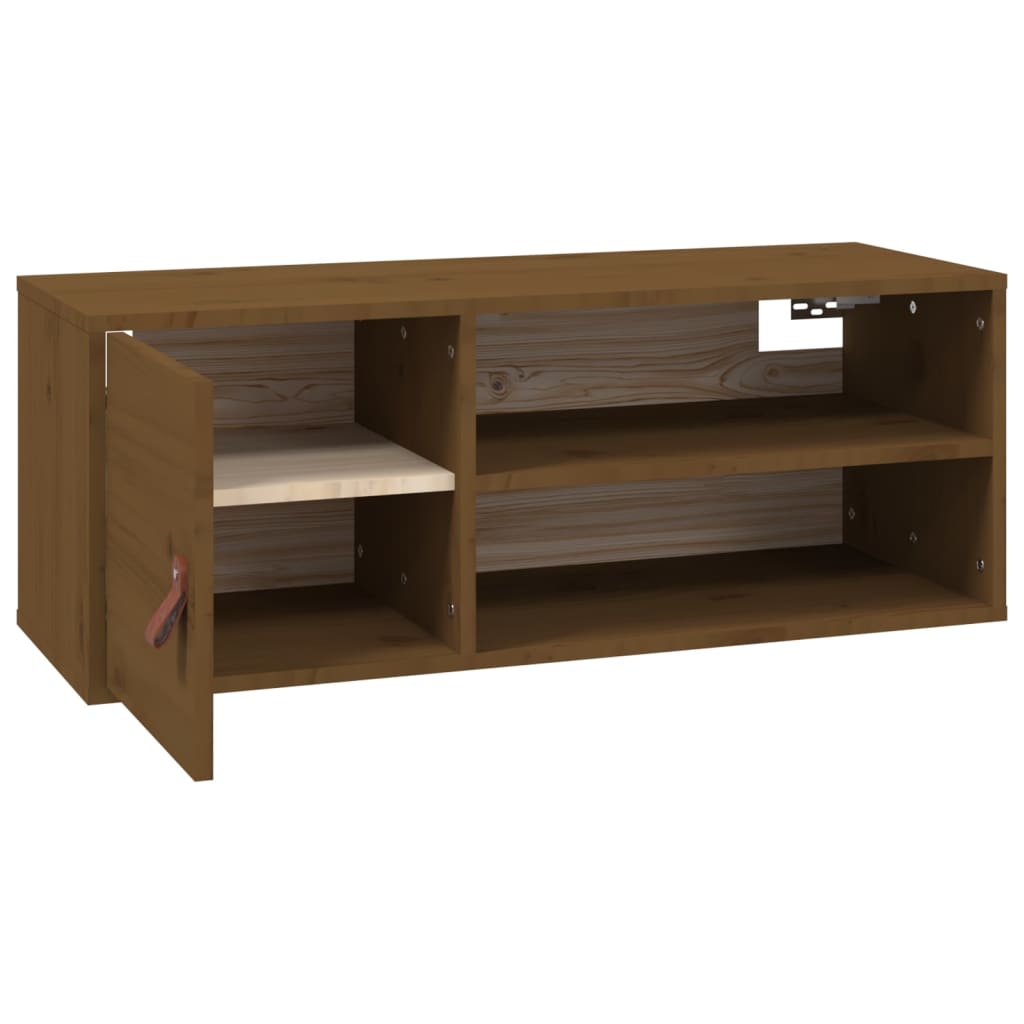 Wandschrank Honigbraun 80x30x30 cm Massivholz Kiefer