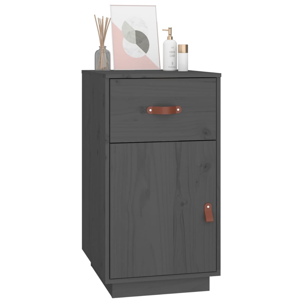 Schreibtisch-Schrank Grau 40x50x75 cm Massivholz Kiefer