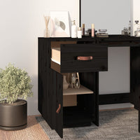 Thumbnail for Schreibtisch-Schrank Schwarz 40x50x75 cm Massivholz Kiefer