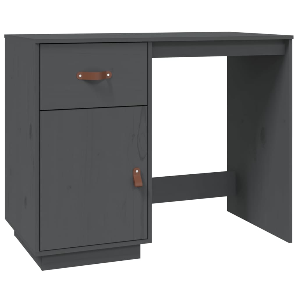 Schreibtisch Grau 95x50x75cm Massivholz Kiefer