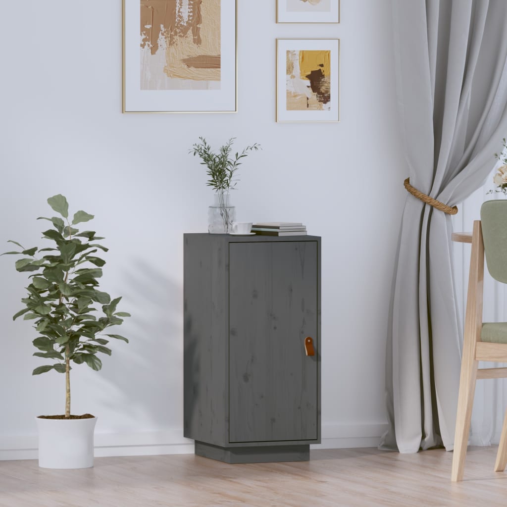 Sideboard Grau 34x40x75 cm Massivholz Kiefer