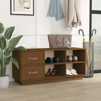 Thumbnail for Schuhbank Honigbraun 100x34x45 cm Massivholz Kiefer