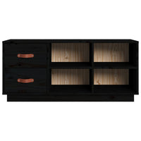 Thumbnail for Schuhbank Schwarz 100x34x45 cm Massivholz Kiefer
