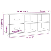 Thumbnail for Schuhbank Schwarz 100x34x45 cm Massivholz Kiefer