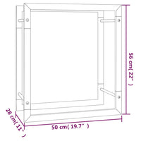 Thumbnail for Brennholzregal Mattschwarz 50x28x56 cm Stahl