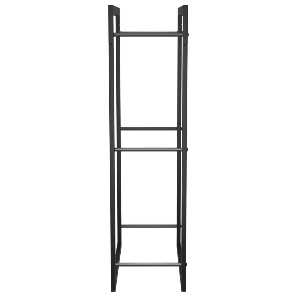 Brennholzregal Mattschwarz 50x28x94 cm Stahl