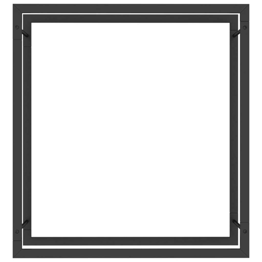 Brennholzregal Mattschwarz 80x28x86 cm Stahl