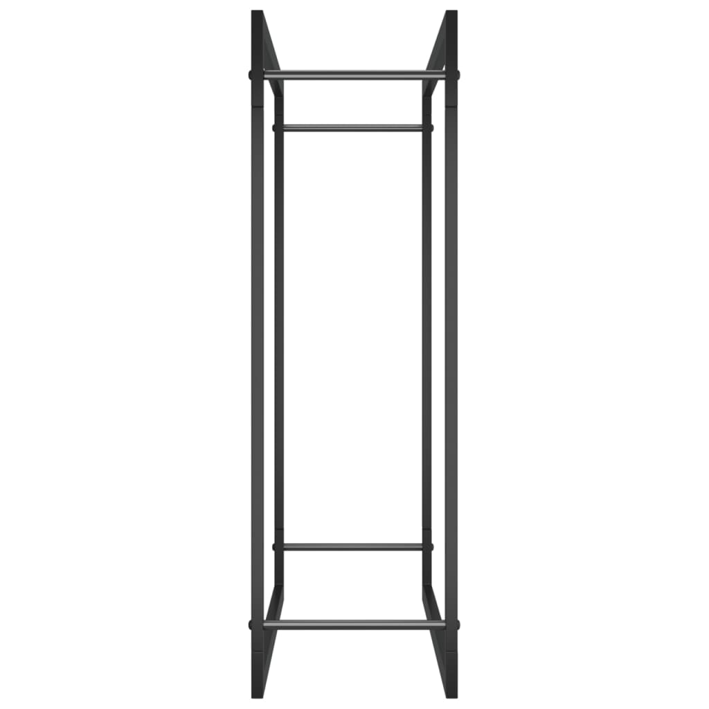 Brennholzregal Mattschwarz 80x28x86 cm Stahl