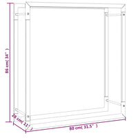 Thumbnail for Brennholzregal Mattschwarz 80x28x86 cm Stahl