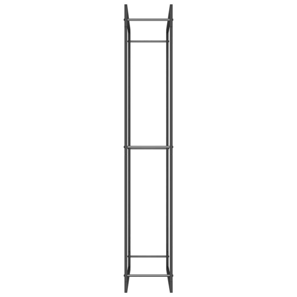 Brennholzregal Mattschwarz 80x28x154 cm Stahl