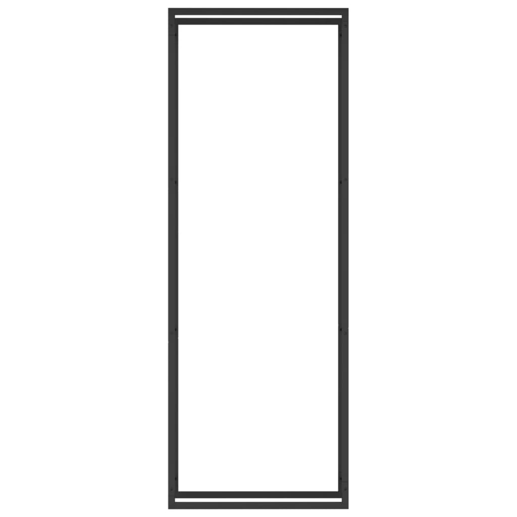 Brennholzregal Mattschwarz 80x28x222 cm Stahl