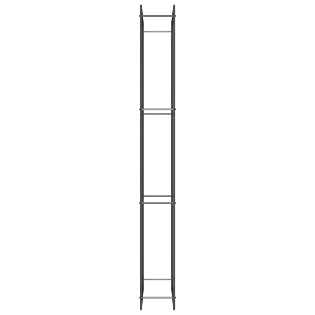 Brennholzregal Mattschwarz 80x28x222 cm Stahl