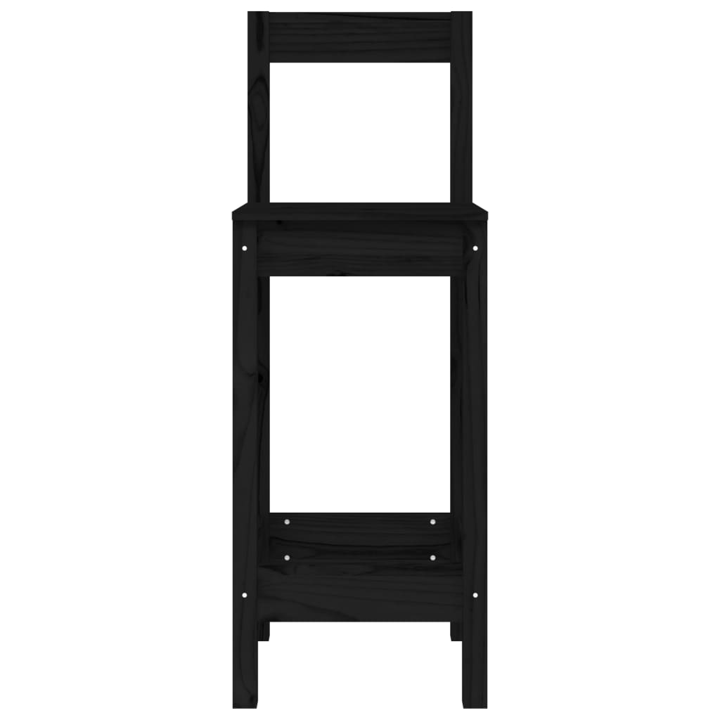 Barstühle 2 Stk. Schwarz 40x41,5x112 cm Massivholz Kiefer
