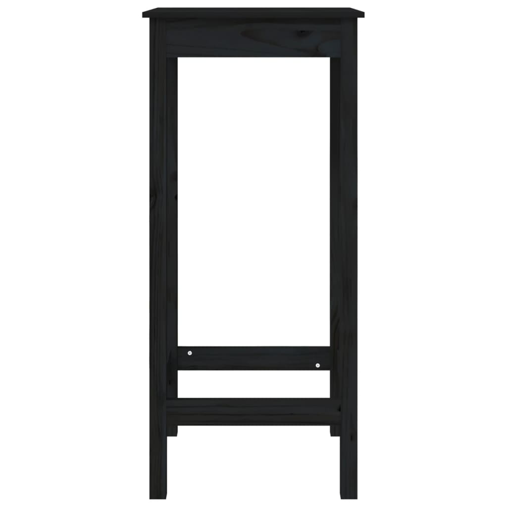 Bartisch Schwarz 50x50x110 cm Massivholz Kiefer