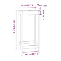 Thumbnail for Bartisch Schwarz 50x50x110 cm Massivholz Kiefer