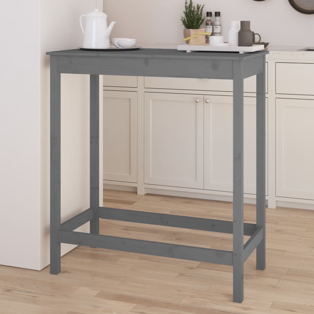 Bartisch Grau 100x50x110 cm Massivholz Kiefer