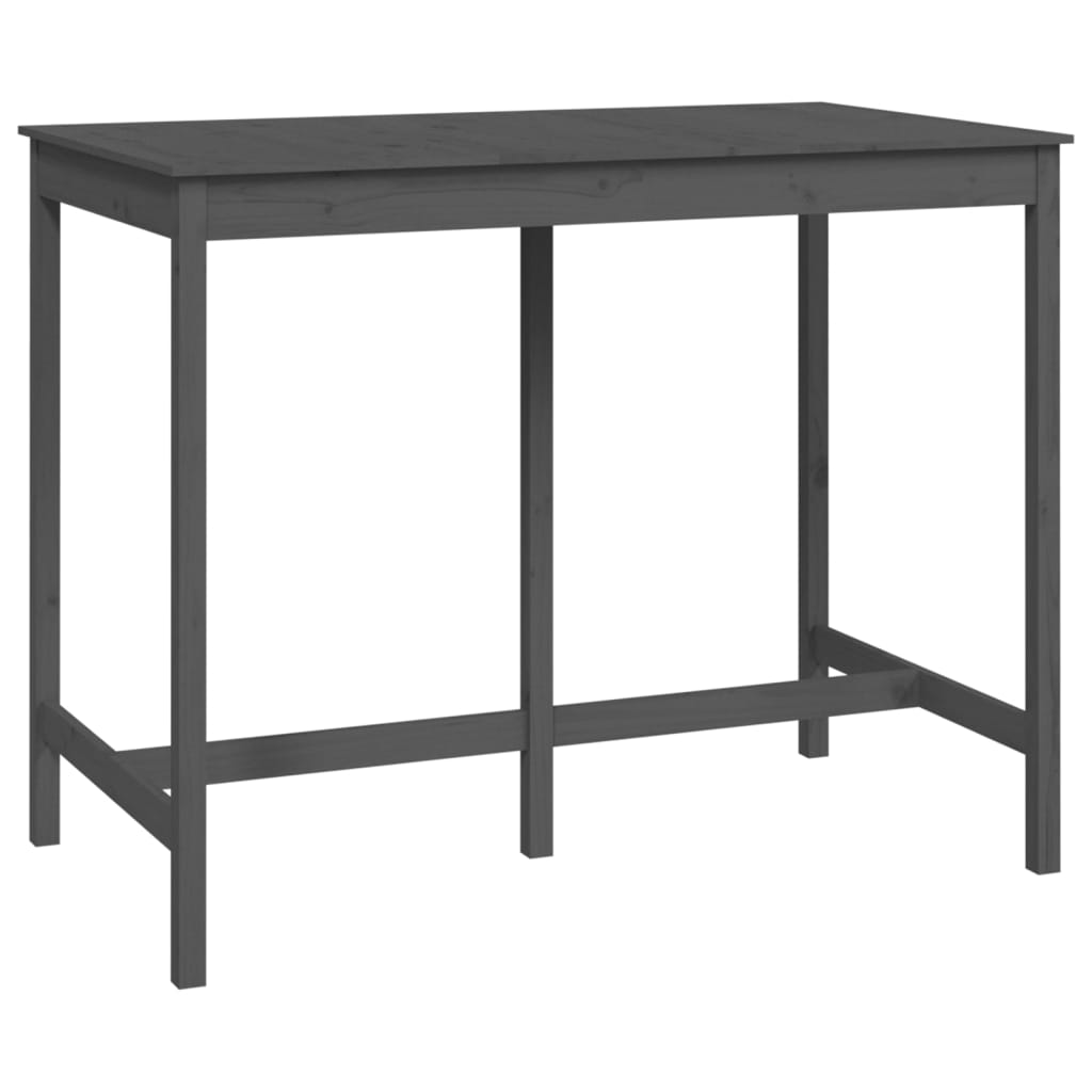 Bartisch Grau 140x80x110 cm Massivholz Kiefer
