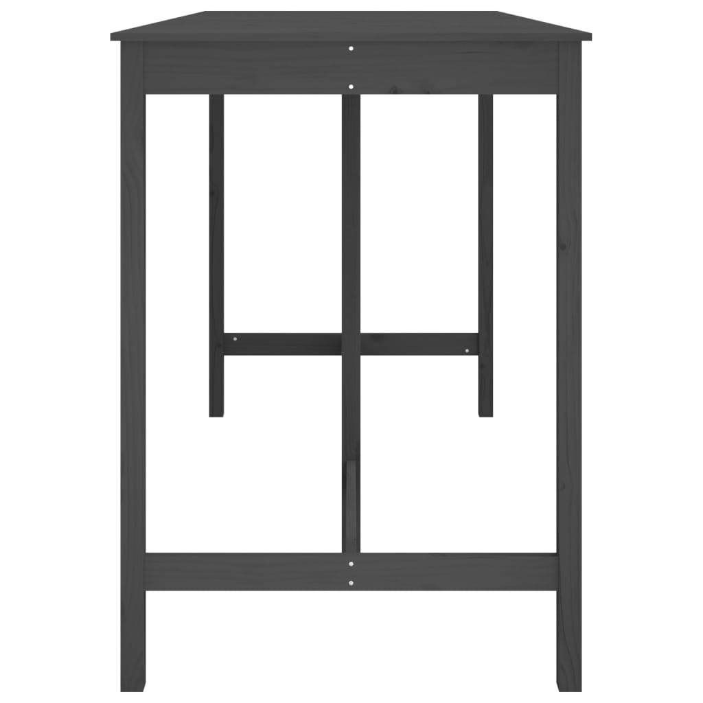 Bartisch Grau 180x80x110 cm Massivholz Kiefer