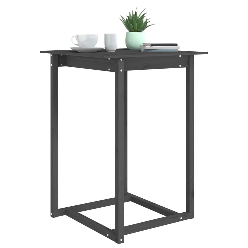 Bartisch Grau 80x80x110 cm Massivholz Kiefer