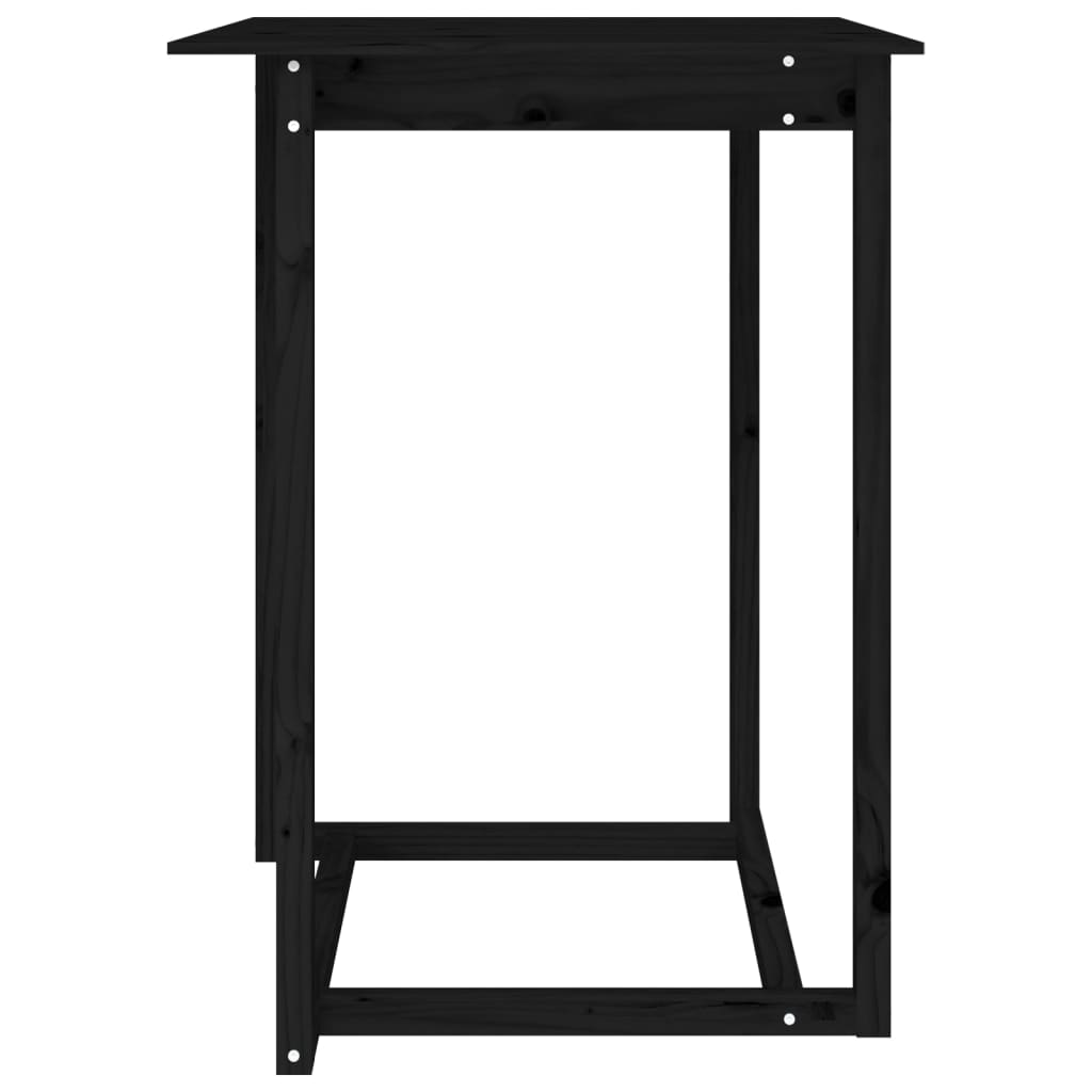 Bartisch Schwarz 80x80x110 cm Massivholz Kiefer