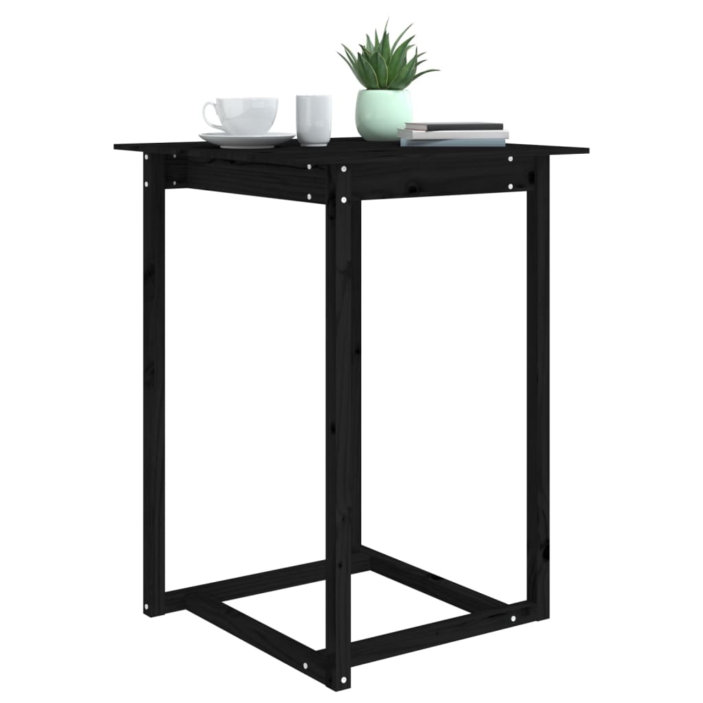 Bartisch Schwarz 80x80x110 cm Massivholz Kiefer