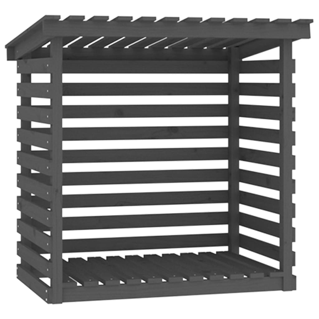 Kaminholzregal Grau 108x73x108 cm Massivholz Kiefer