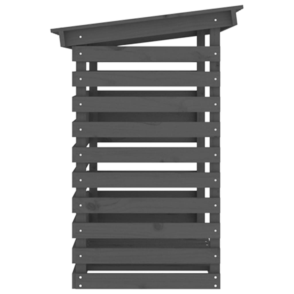 Kaminholzregal Grau 108x73x108 cm Massivholz Kiefer