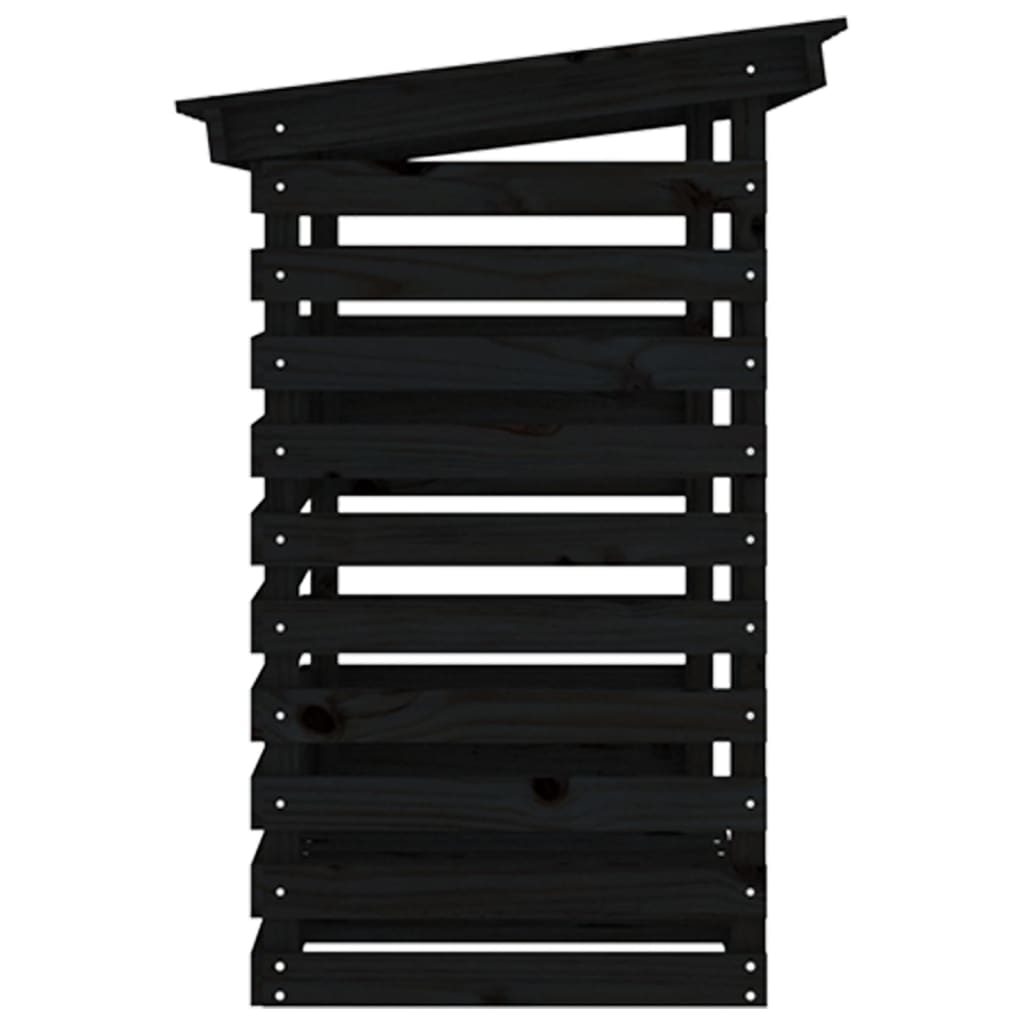 Kaminholzregal Schwarz 108x73x108 cm Massivholz Kiefer