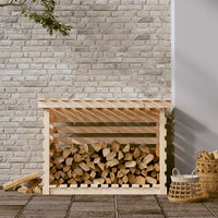 Thumbnail for Kaminholzregal 108x73x79 cm Massivholz Kiefer