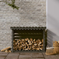 Thumbnail for Kaminholzregal Grau 108x73x79 cm Massivholz Kiefer