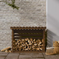 Thumbnail for Kaminholzregal Honigbraun 108x73x79 cm Massivholz Kiefer
