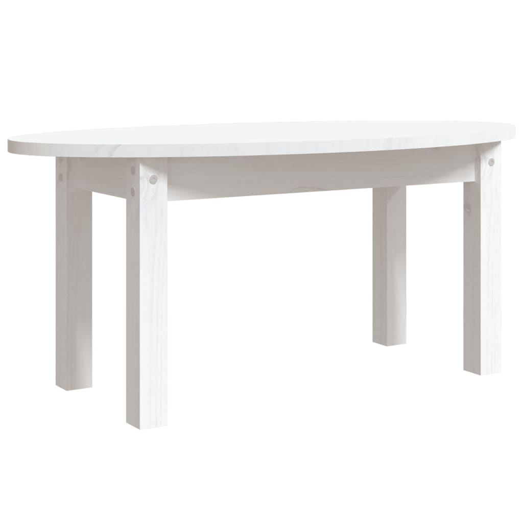Couchtisch Weiß 80x40x35 cm Massivholz Kiefer