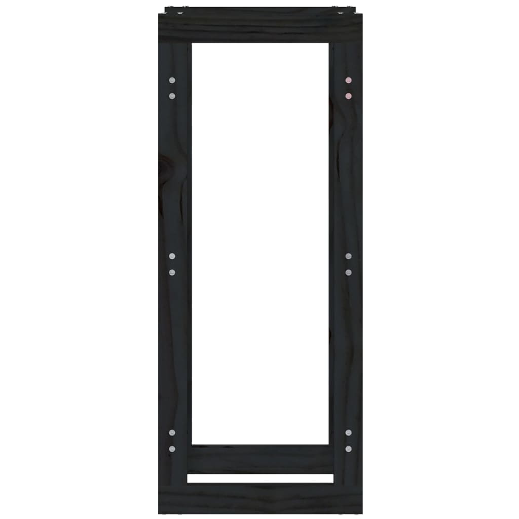 Kaminholzregal Schwarz 41x25x100 cm Massivholz Kiefer