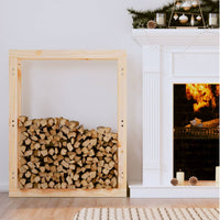 Thumbnail for Kaminholzregal 80x25x100 cm Massivholz Kiefer