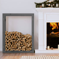 Thumbnail for Kaminholzregal Grau 80x25x100 cm Massivholz Kiefer