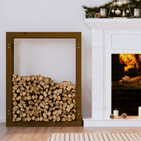 Thumbnail for Kaminholzregal Honigbraun 80x25x100 cm Massivholz Kiefer